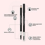 Miss Claire Waterproof Eyebrow Pencil With Mascara Brush - 01 Black