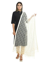 Mominos Fashion Off White Cotton Square Dupatta | Grab2Buy