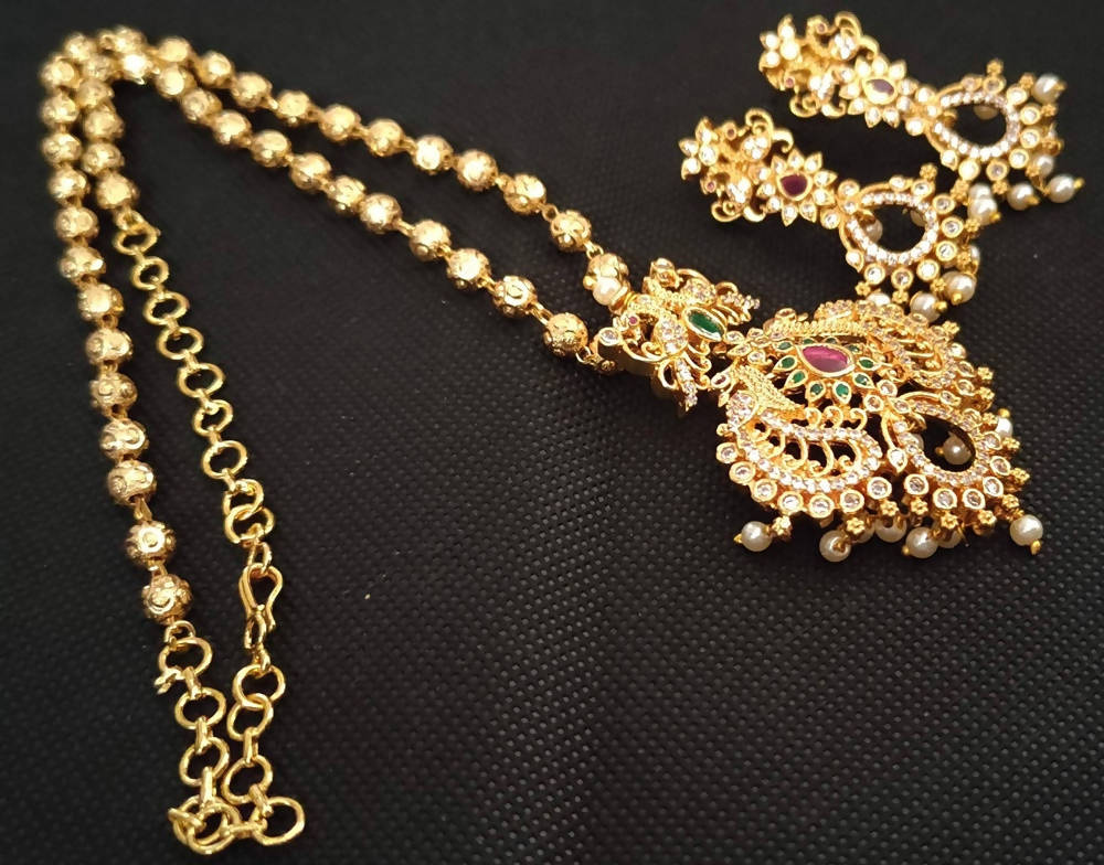 Multicolor Peacock Pendant Necklace Set | Grab2Buy