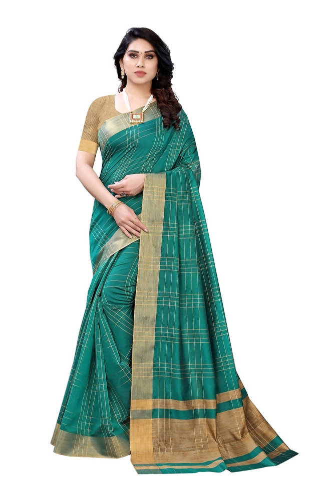 Vamika Green Cotton Silk Weaving Saree (Anaya Green) | Grab2Buy