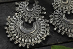 Mominos Fashion Johar Kamal Silver-Plated Chandbali Earrings For Women | Grab2Buy