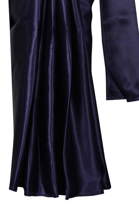 Vamika Navy Satin Designer Saree (PAVITRA NAVY) | Grab2Buy