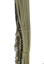 Mominos Fashion All Season Wear Olive Green And Black Ruffled With Blouse Ready To Wear Saree | Grab2Buy