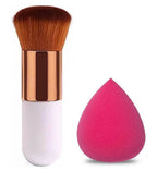 Favon Pack of 1 Foundation Cum Blush Brush and 1 Blender Puff | Grab2Buy