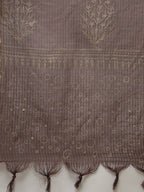 Yufta Women Brown Printed Panelled Beads and Stones Pure Cotton Kurta with Trouser & With Dupatta | Grab2Buy