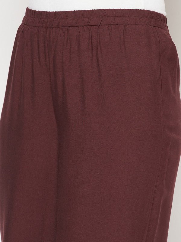 Aniyah Rayon Flared Slip-On Coffee Color Palazzo | Grab2Buy