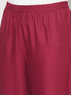 Aniyah Rayon Flared Slip-On Wine Color Palazzo | Grab2Buy