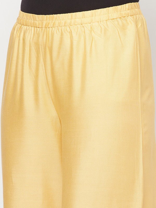 Aniyah Rayon Flared Slip-On Golden-Beige Palazzo | Grab2Buy