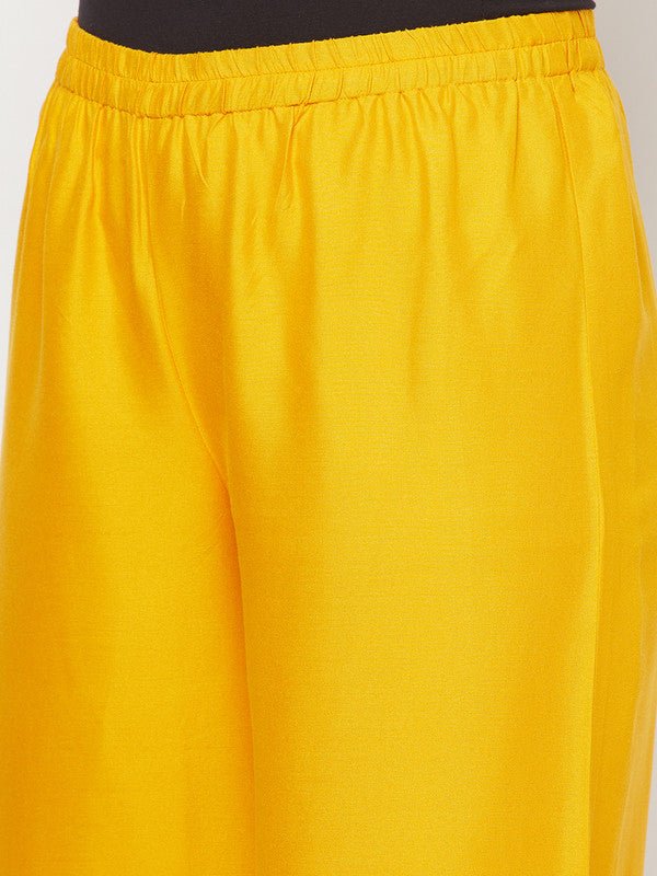 Aniyah Mustard Color Rayon Flared Slip-On Palazzo | Grab2Buy