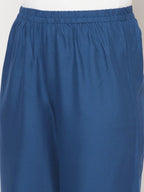 Aniyah Rayon Flared Slip-On Blue Palazzo | Grab2Buy