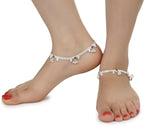 AanyaCentric Silver Plated White Metal Payal Indian Traditional Ethnic Fashion Imitation Jewellery Foot Chain | Grab2Buy