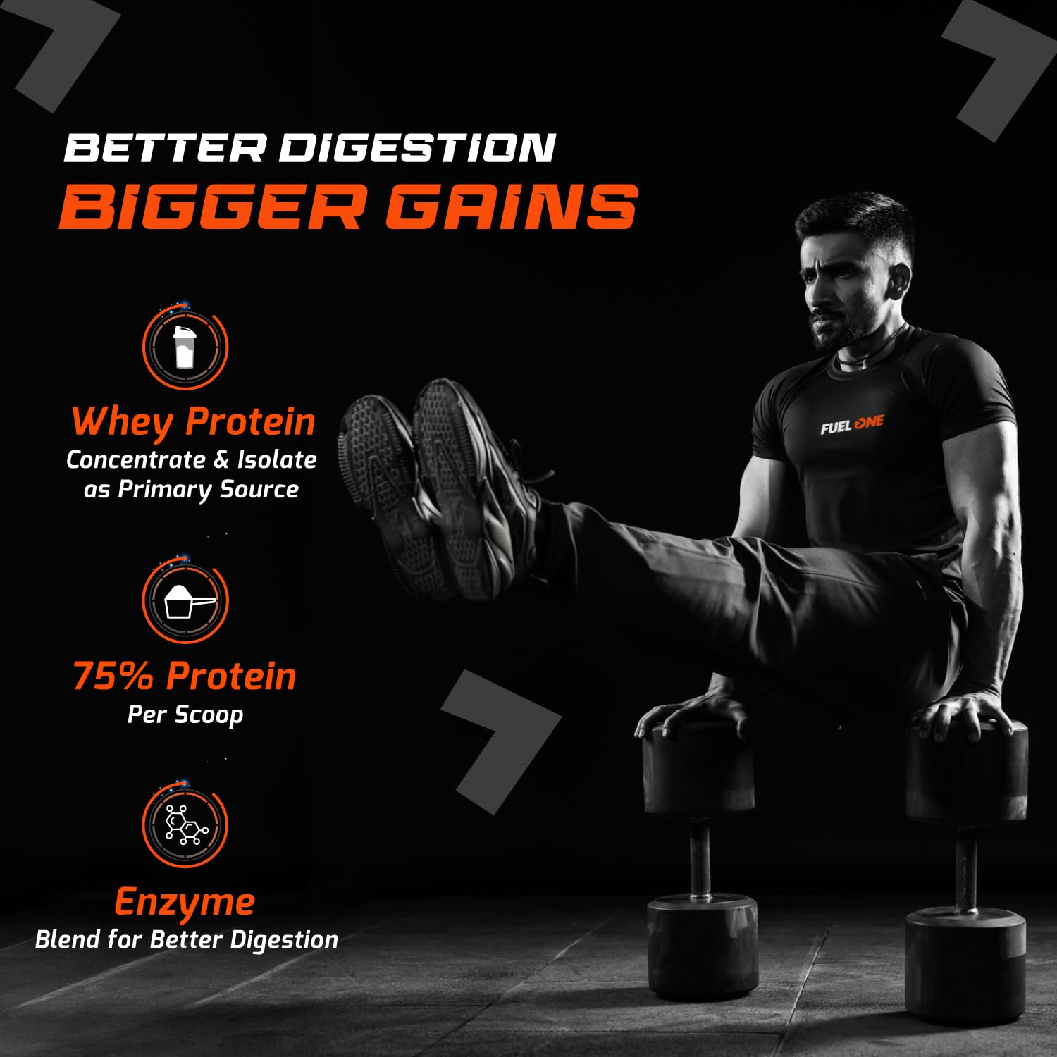 FUELONE Whey Max - Chocolate and Creatine Monohydrate Combo | Grab2Buy