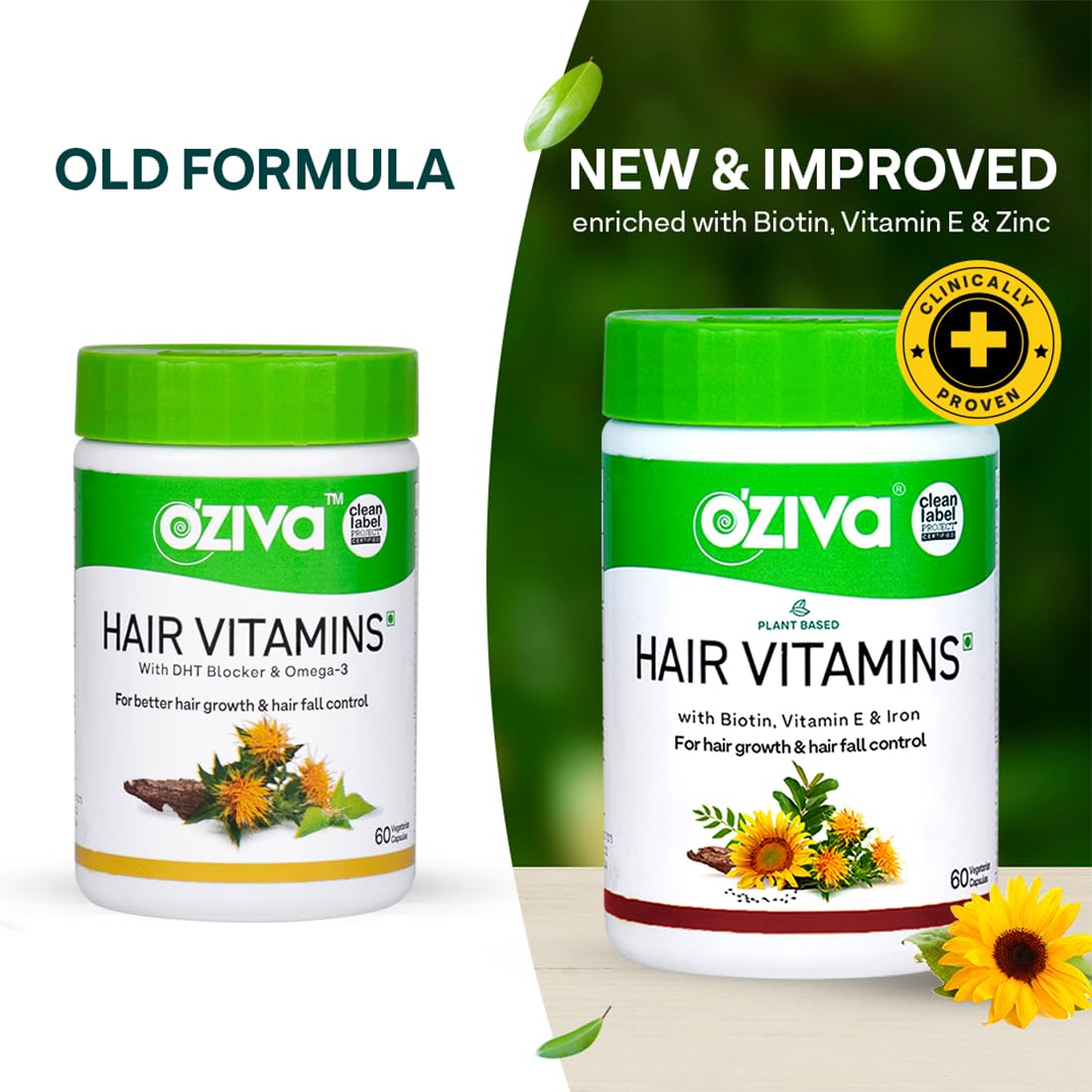 OZiva Hair Vitamins (With Biotin, Iron & Vitamin E) | Grab2Buy