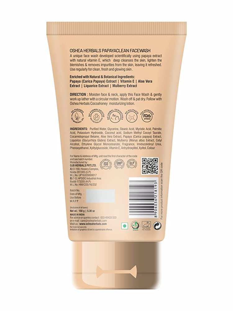 Oshea Herbals Papayaclean Anti Blemish Face Wash | Grab2Buy