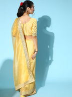 Saree Mall Solid Saree with Woven Design Border | Grab2Buy