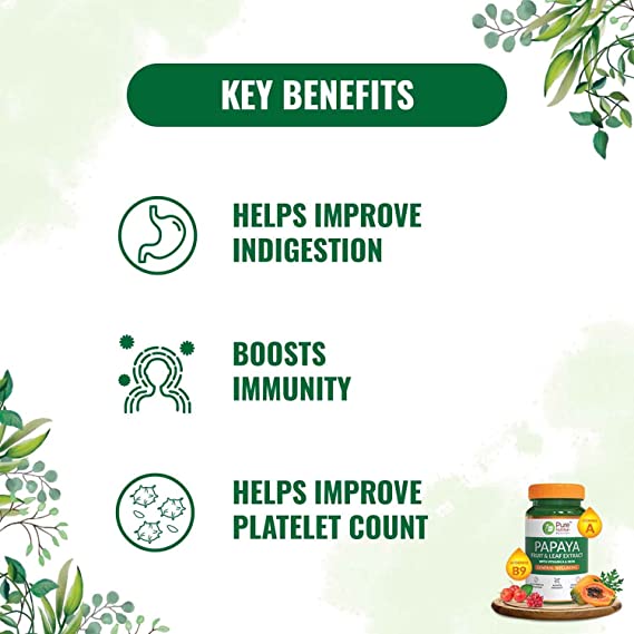 Pure Nutrition Papaya Leaf & Fruit Extract Veg Capsules | Grab2Buy