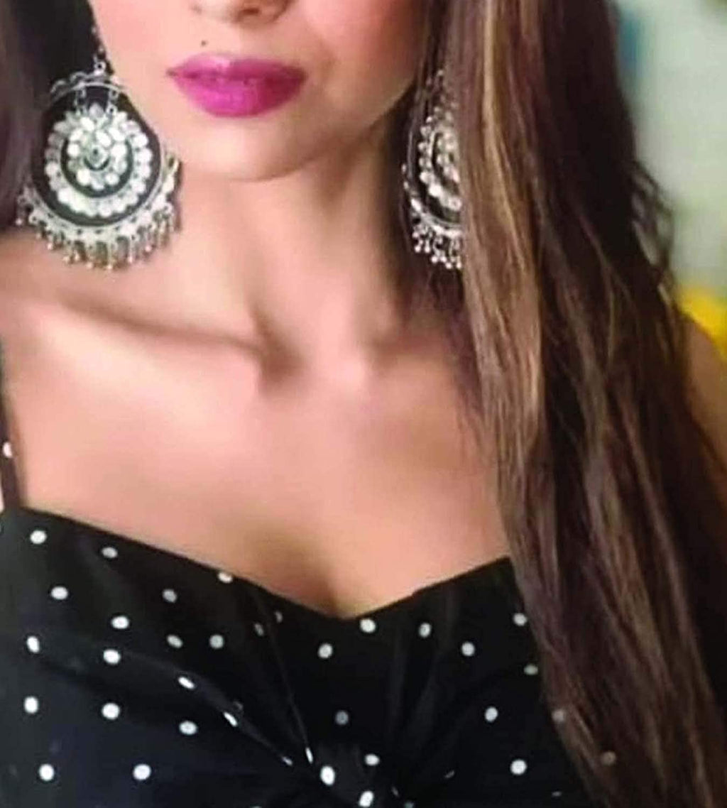 Silver-Plated Alloy Kundan Studded Silver Round Earrings - The Pari | Grab2Buy