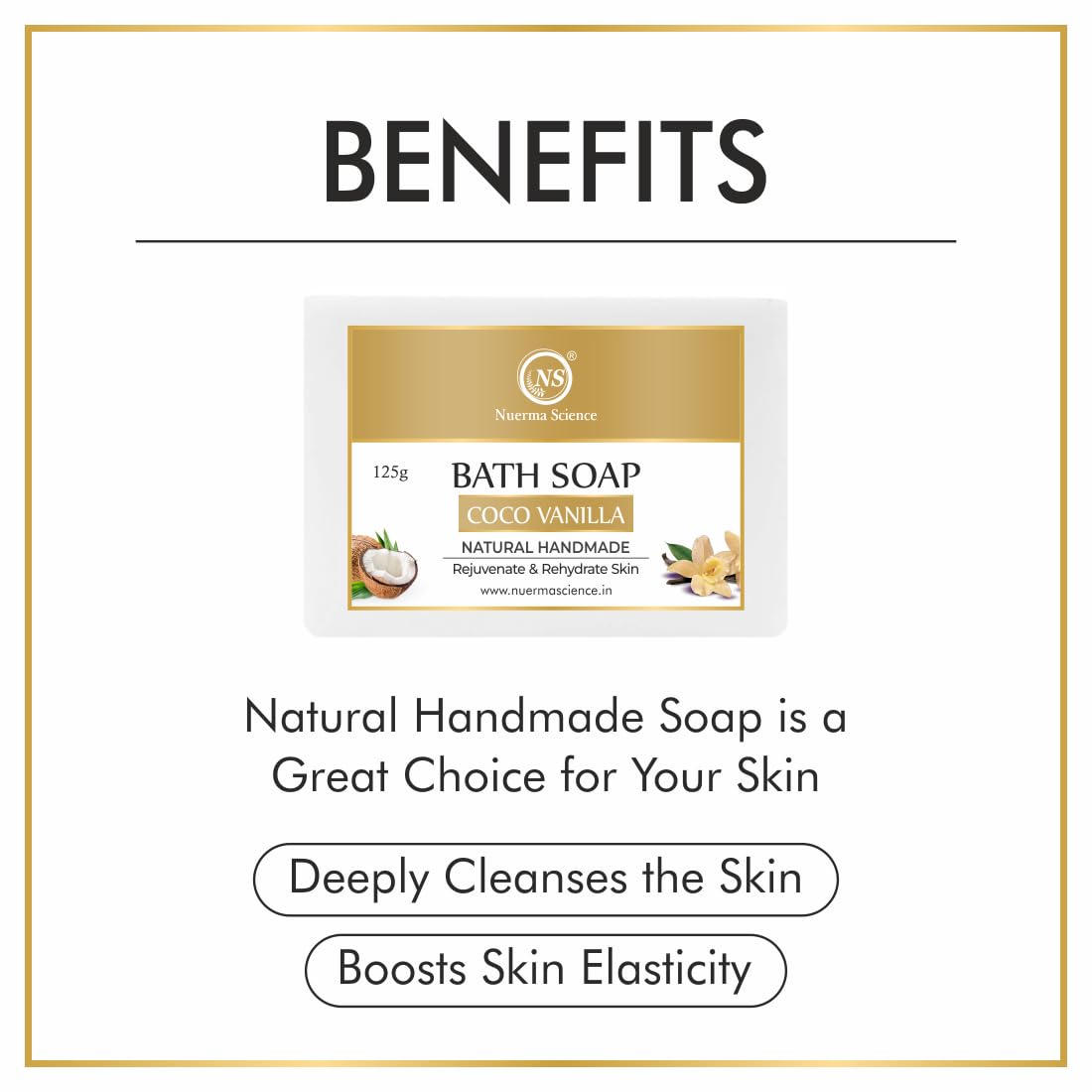 Nuerma Science Coco Vanilla Bath Soap | Rejuvenate & Rehydrates Skin | Grab2Buy