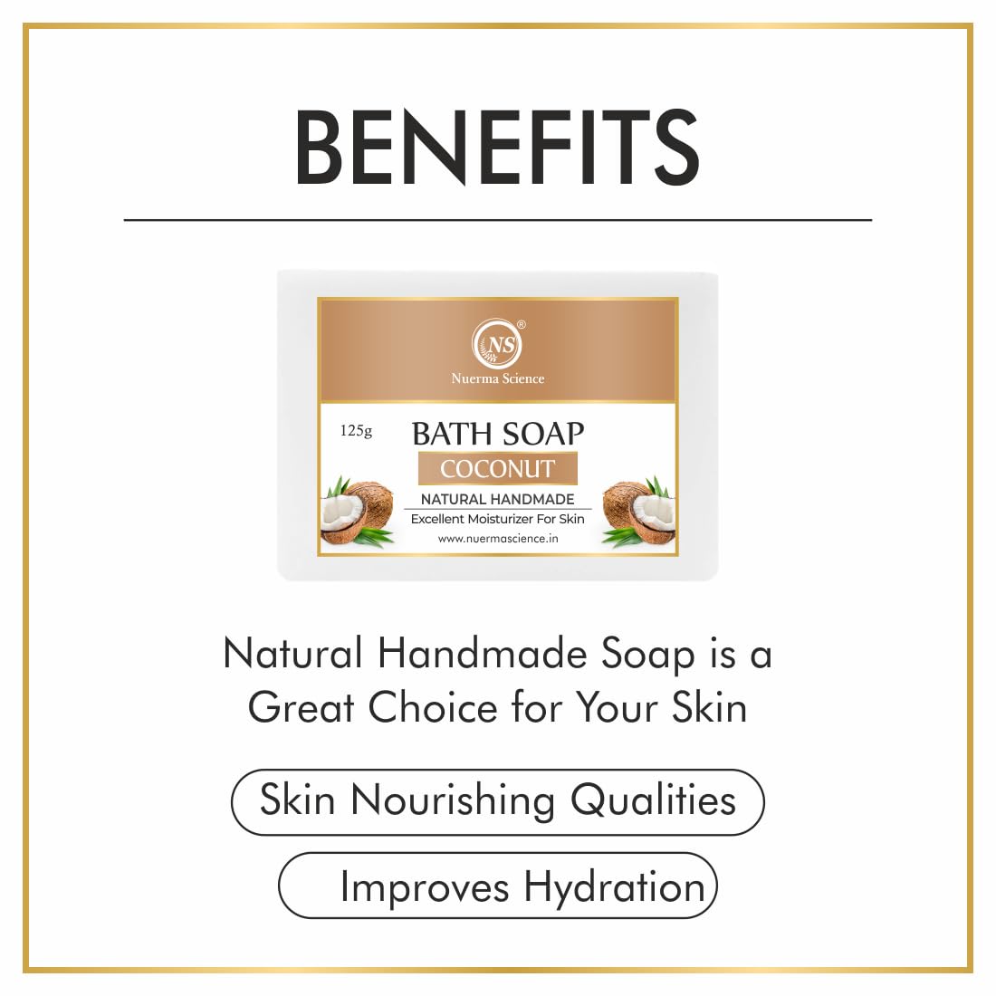 Nuerma Science Coconut Bath Soap | Excellent Moisturizer for Skin | Grab2Buy