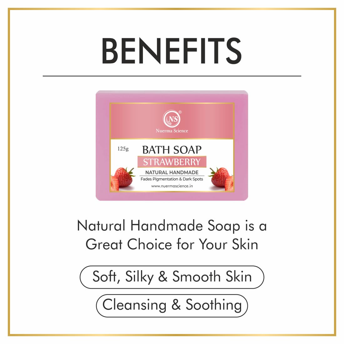 Nuerma Science Strawberry Bath Soap | Fades Pigmentation & Dark Spots | Grab2Buy