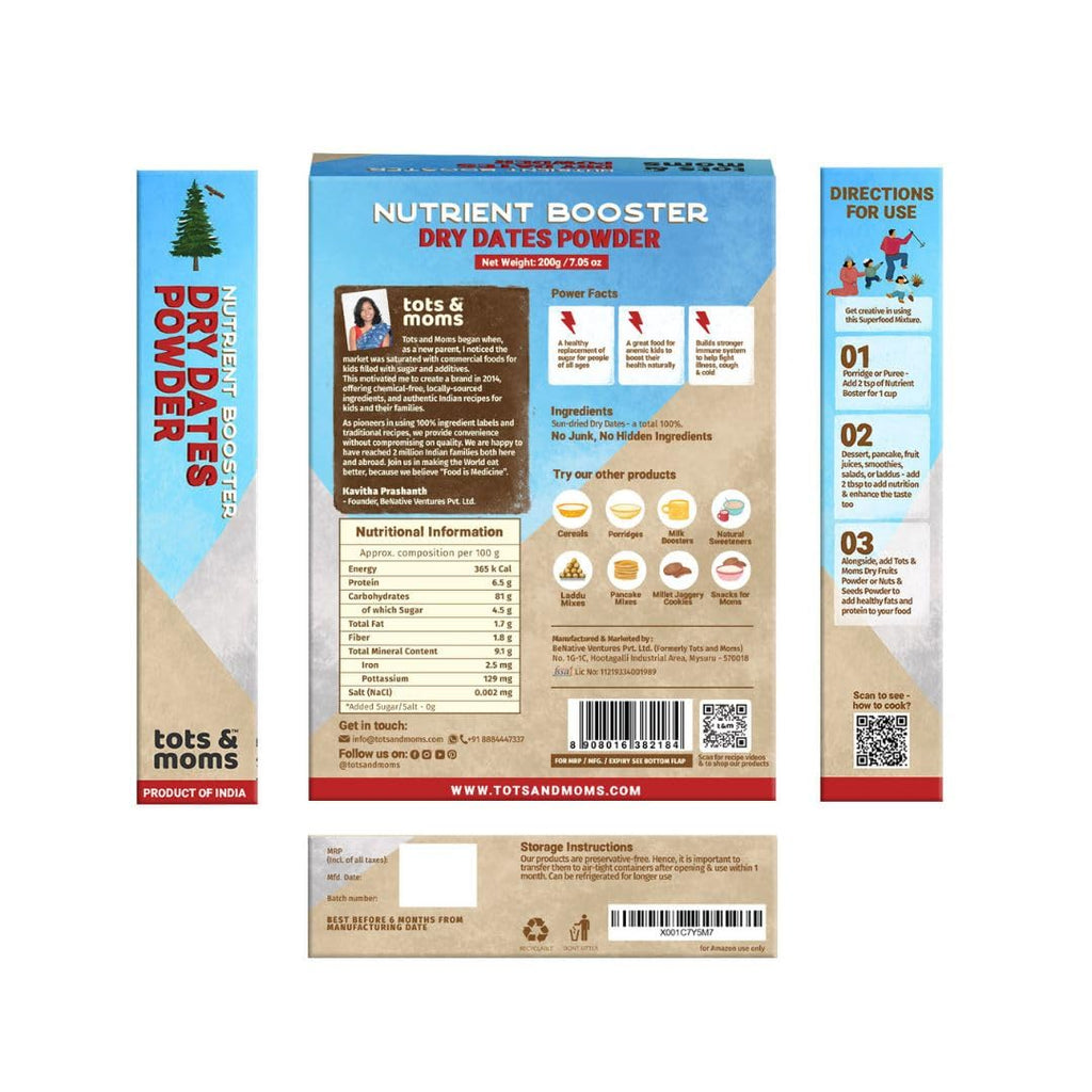 Tots and Moms Organic Dry Dates Powder | Grab2Buy