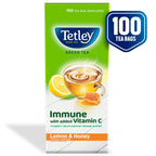 Tetley Green Tea Lemon and Honey (100 Tea Bags)