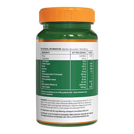 Pure Nutrition Papaya Leaf & Fruit Extract Veg Capsules | Grab2Buy