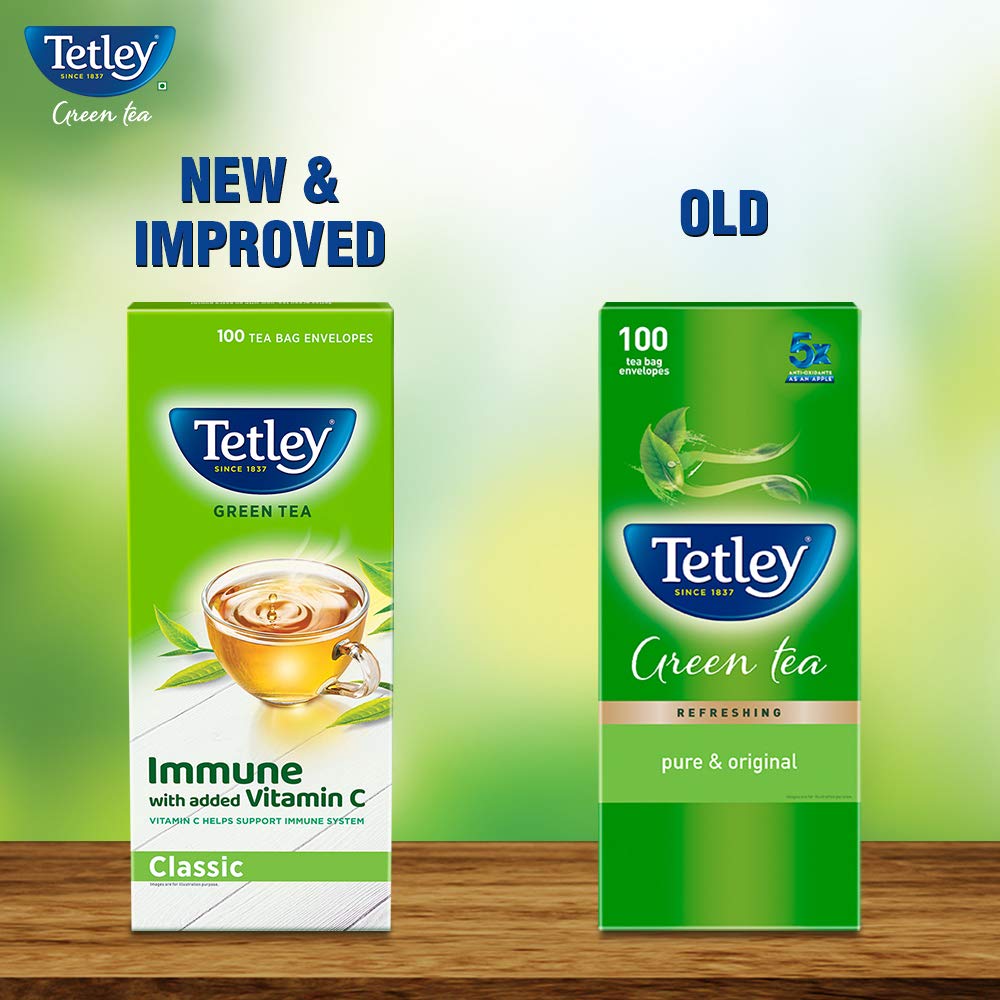 Tetley Green Tea Regular (100 Tea Bags) | Grab2Buy