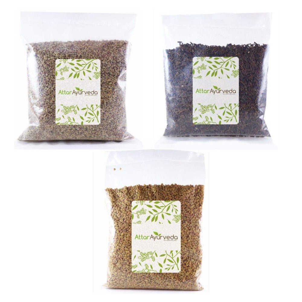 Attar Ayurveda Methi, Ajwain, Kali Jeeri Combo Pack | Grab2Buy
