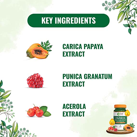 Pure Nutrition Papaya Leaf & Fruit Extract Veg Capsules | Grab2Buy