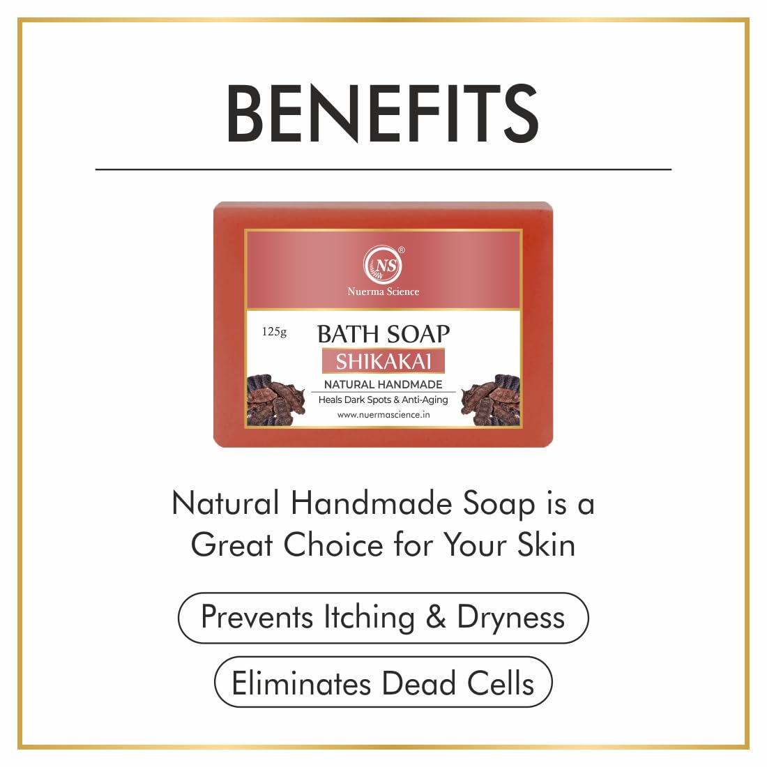 Nuerma Science Shikakai Bath Soap | Heals Dark Spots & Anti-Aging | Grab2Buy