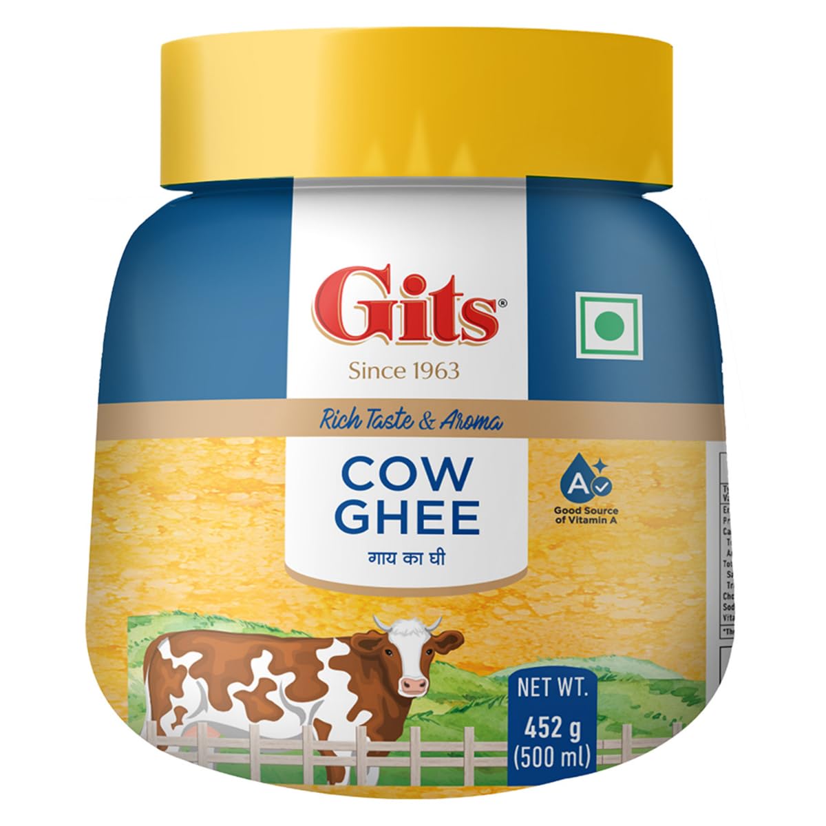 Gits Cow Ghee | Rich Taste & Aroma | Good source of Vitamin A, Delicious, Healthy & Nutritious | Grab2Buy
