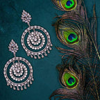 Silver-Plated Alloy Kundan Studded Silver Round Earrings - The Pari | Grab2Buy