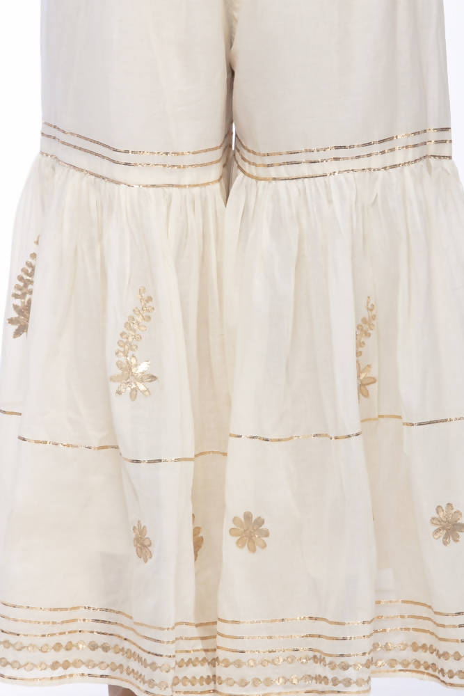 Mominos Fashion Cotton Off White Beautiful Gotta Work Sharara | Grab2Buy