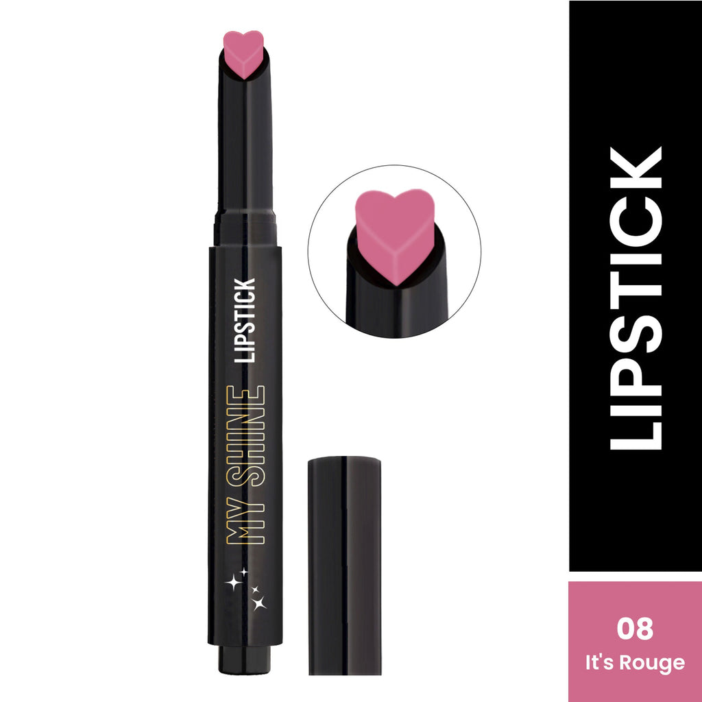Swiss Beauty My Shine High Pigmented & Long-Lasting Lipstick Enriched with Vitamin E - 08 Its Rouge | Grab2Buy