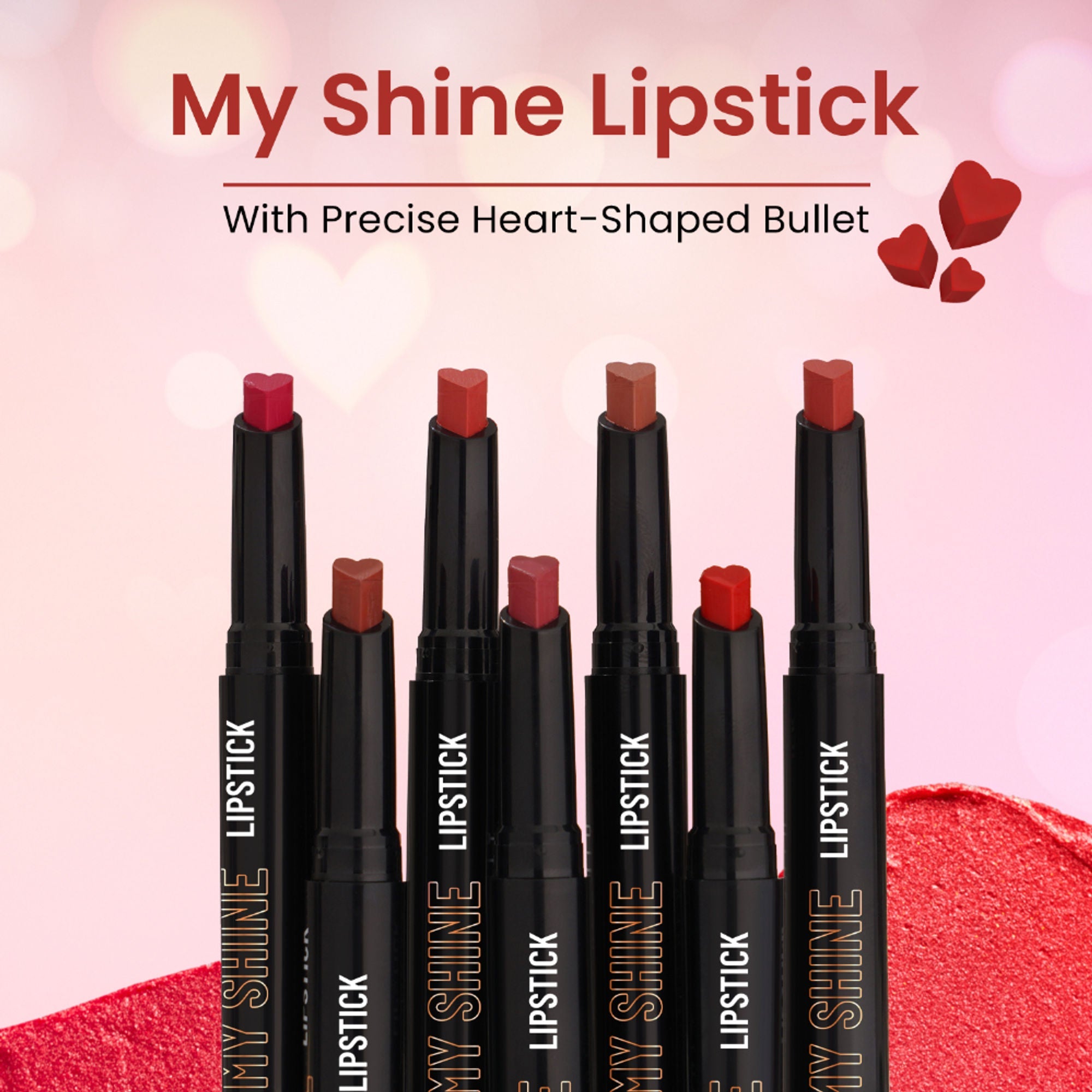 Swiss Beauty My Shine High Pigmented & Long-Lasting Lipstick Enriched with Vitamin E - 08 Its Rouge | Grab2Buy