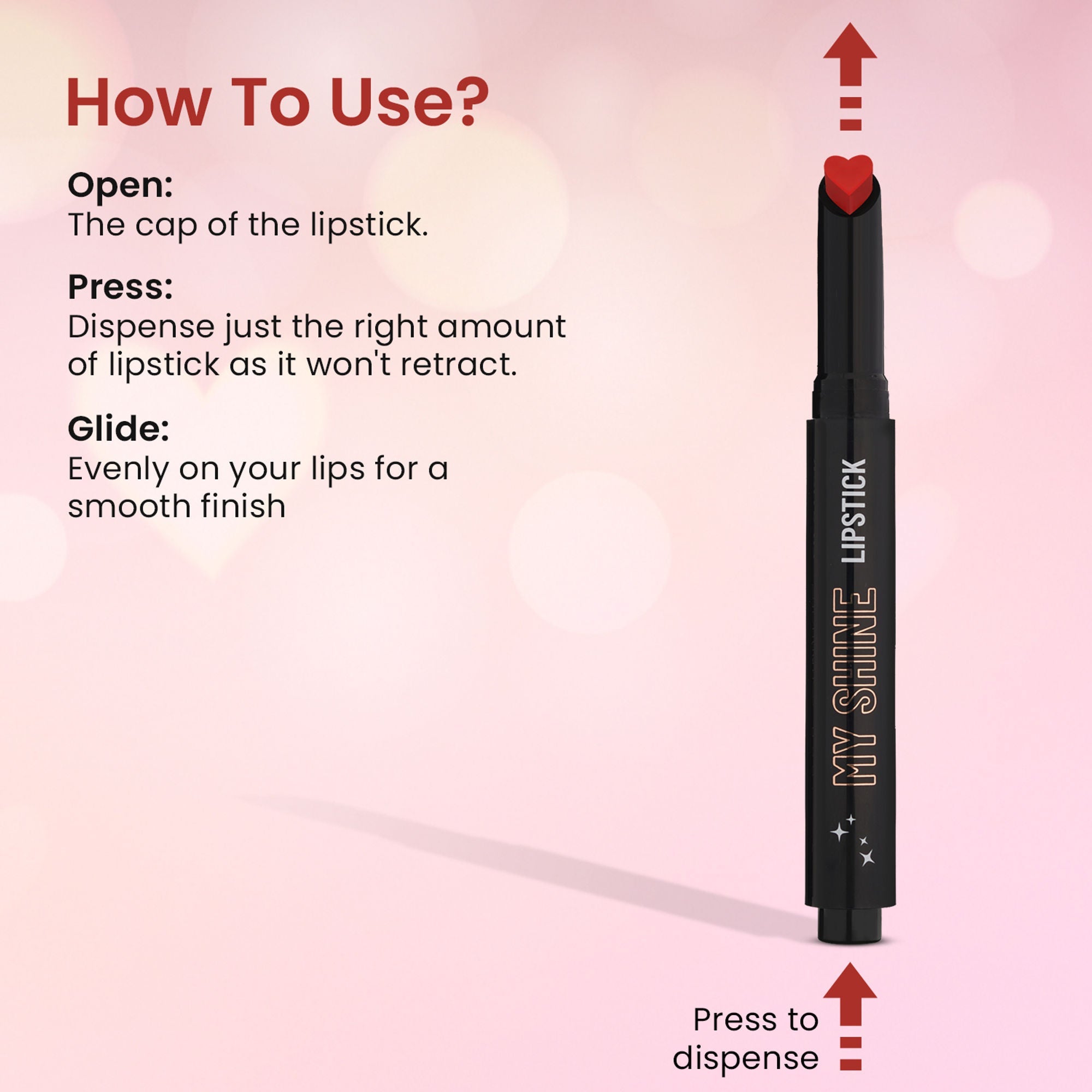 Swiss Beauty My Shine High Pigmented & Long-Lasting Lipstick Enriched with Vitamin E - 08 Its Rouge | Grab2Buy