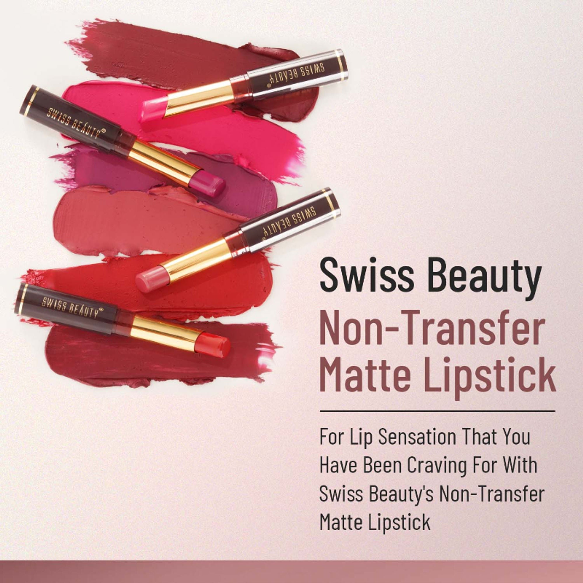 Swiss Beauty Non-Transfer Matte Lipstick - 15 Pink Up