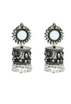 Mominos Fashion Johar Kamal Women Silver Oxidised Jhumkas | Grab2Buy