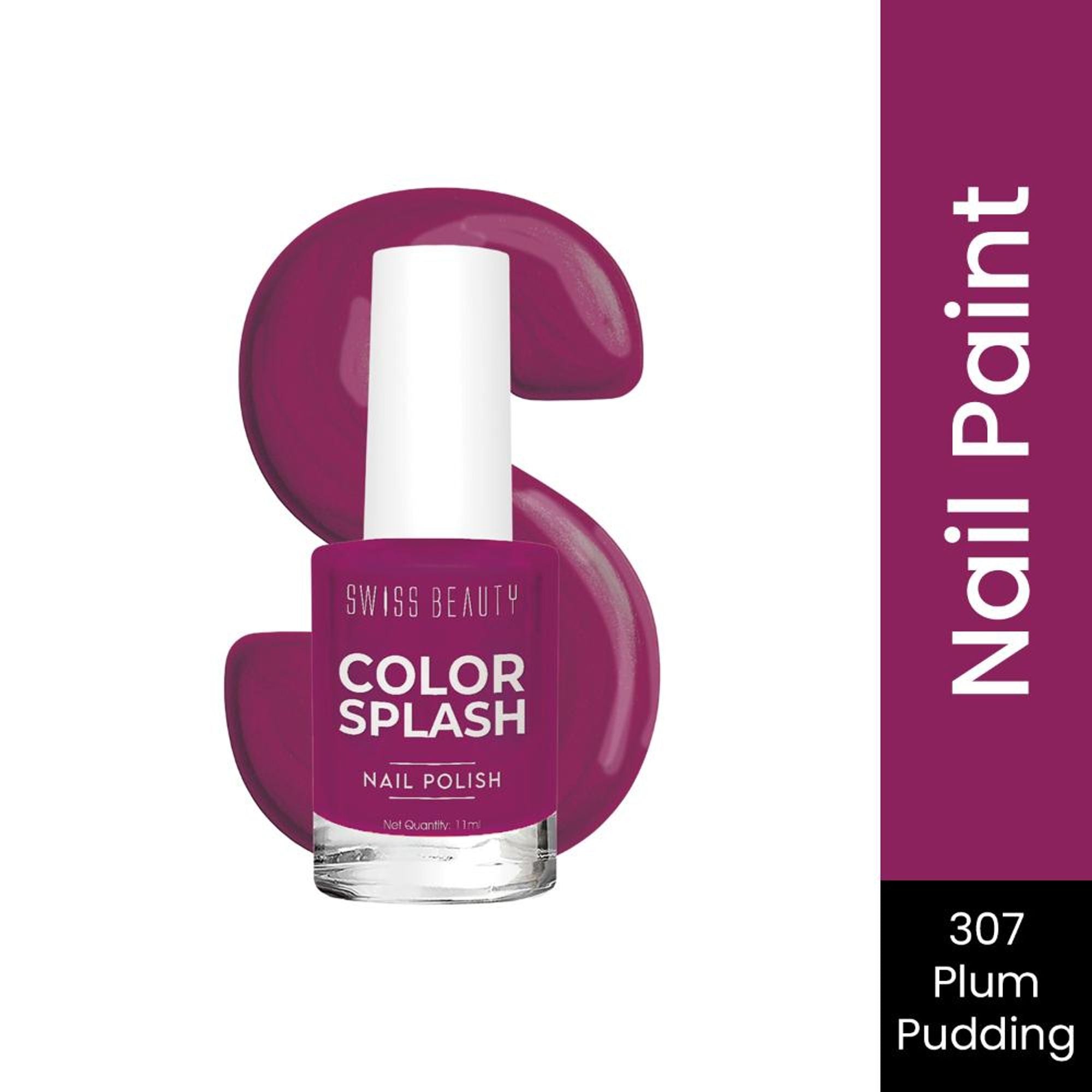 Swiss Beauty Color Splash Nail Polish - 307 Plum Pudding | Grab2Buy