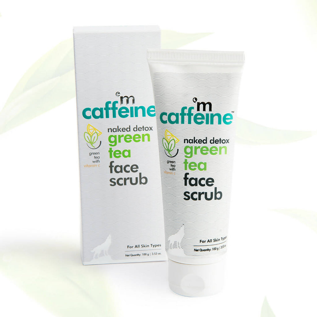 mCaffeine Green Tea Face Scrub with Vitamin C & Hyaluronic Acid | Grab2Buy