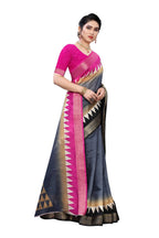 Vamika Grey Linen Jari Border Saree (GUNJAN GREY) | Grab2Buy