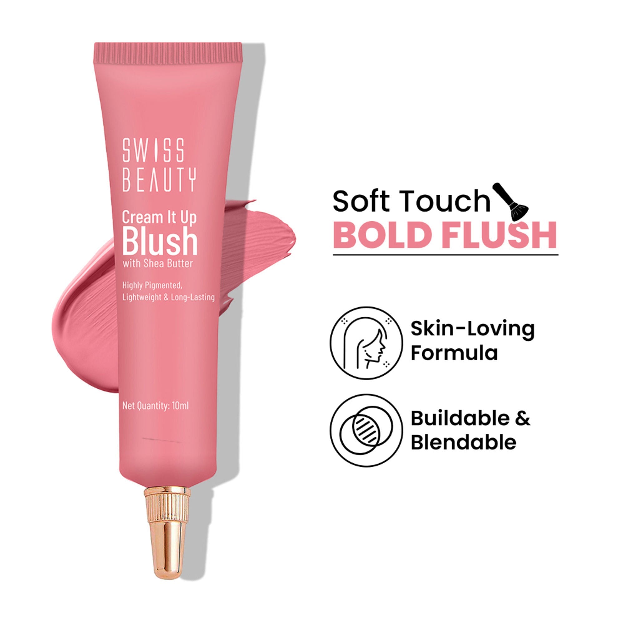 Swiss Beauty Cream It Up Blusher With Shea Butter , Multi-Functional , Matte Finish - 3 Cheeky Peach | Grab2Buy