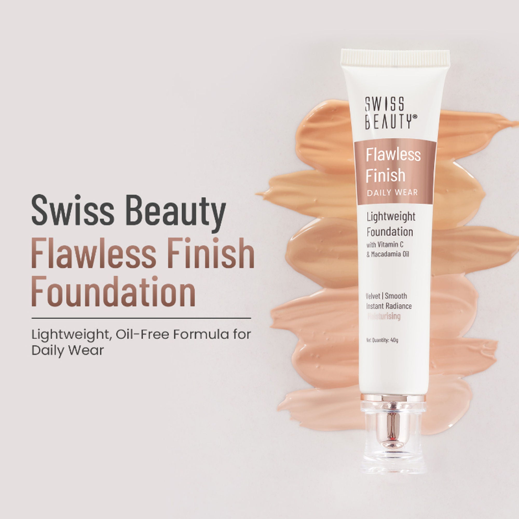 Swiss Beauty Flawless Finish Daily Wear Lightweight Foundation - 02 Soft Ivory