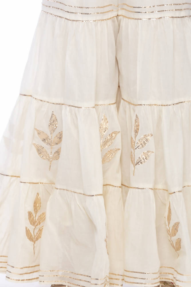 Mominos Fashion Cotton Off White Gotta Work Sharara | Grab2Buy