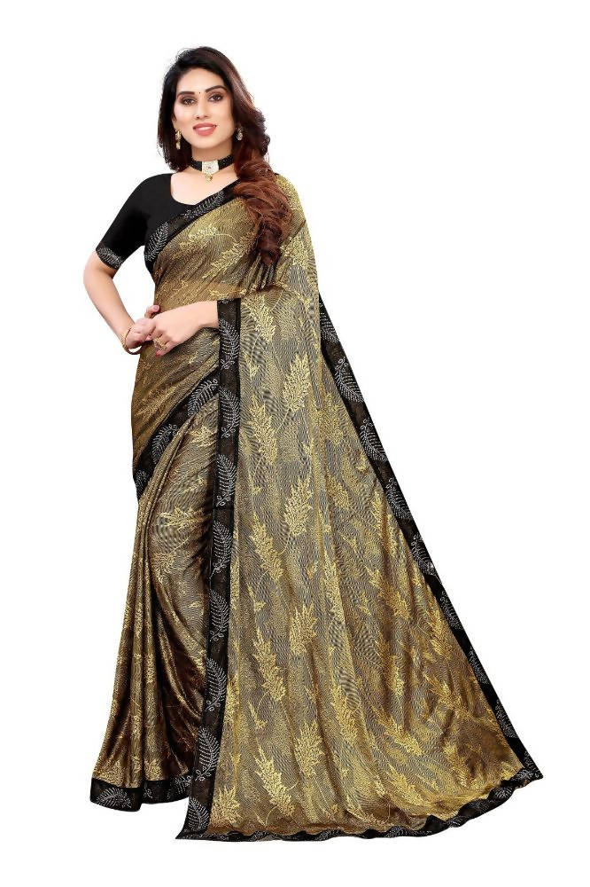 Vamika Golden Malai Silk Embroidery Saree | Grab2Buy