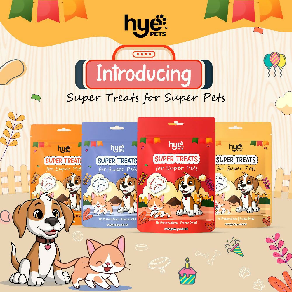 Hye Pets Super Treats For Super Pets – Freeze Dried Treats Made With Goat Milk, Strawberry & Banana | Grab2Buy