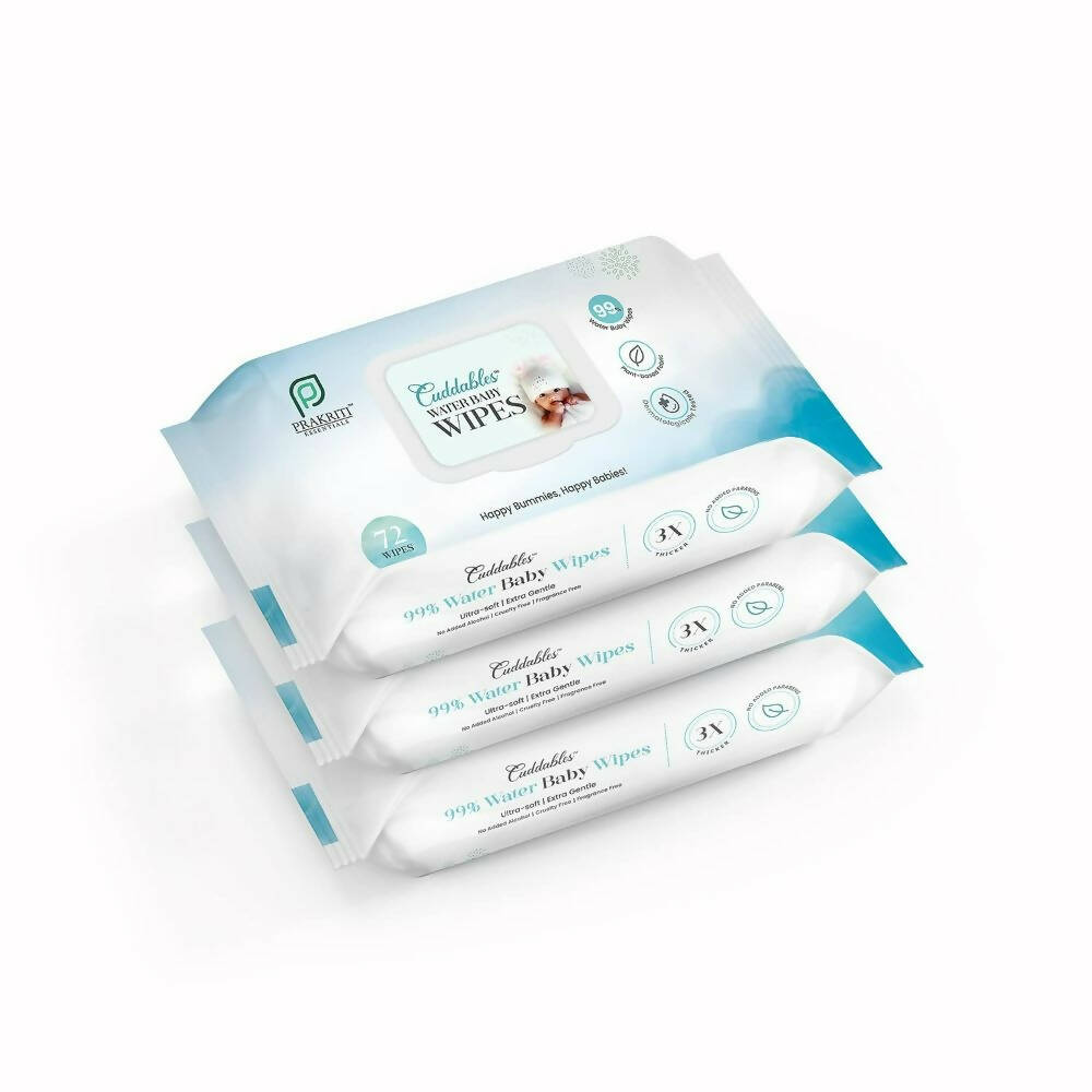 Cuddables 99% Water Baby Wipes - Natural Plant Made Cloth Wipes | 216 pcs Wet Baby Wipes (216 Wipes) | Grab2Buy