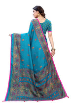 Vamika Rama Green Color Jute Silk Mirror Work Saree | Grab2Buy