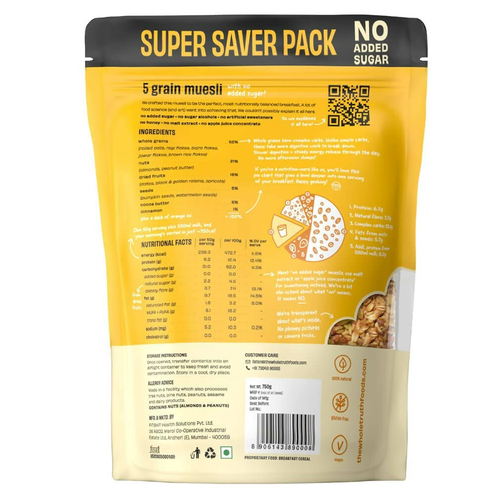 The Whole Truth 5 Grain Muesli (No Added Sugar) | Grab2Buy